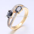 18k Gold Modeschmuck schwarze Ringe in Silber Schmuck Ring mit Weißgoldplattierung